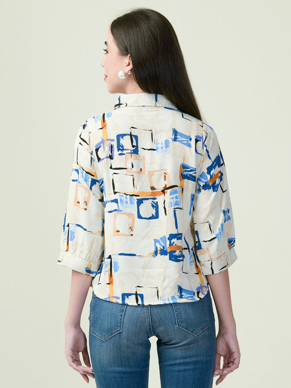 Albion Premium Ladies Oil Blue Top Elegant Stylish Casual Top for Daily & Office Wear