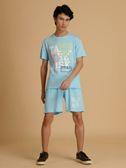Albion Premium Men’s Sky Blue Co-ord Set – Stylish & Comfortable