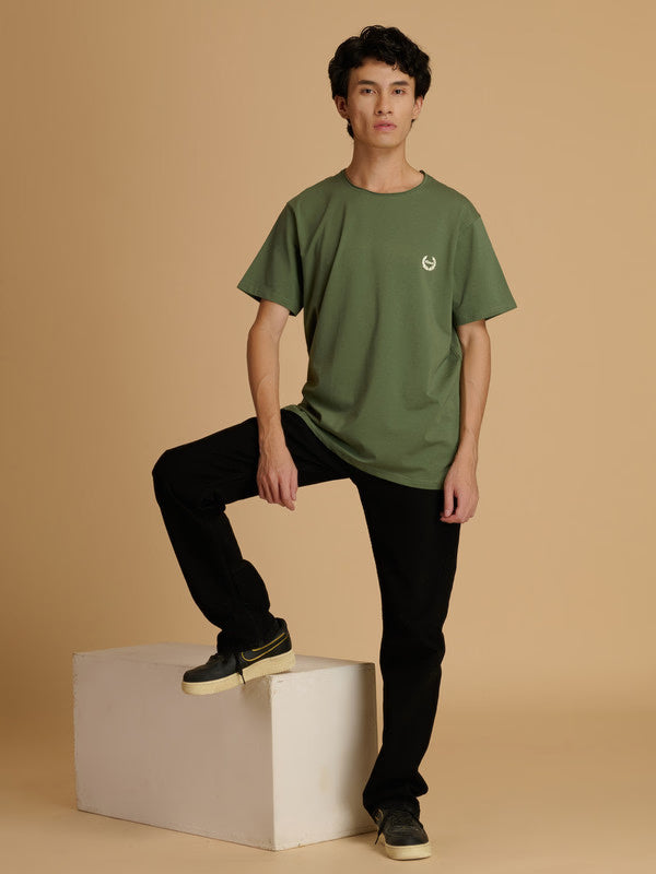 Albion Premium Men's Green T-Shirt – Stylish Regular Fit Casual Cotton T-Shirt for Men