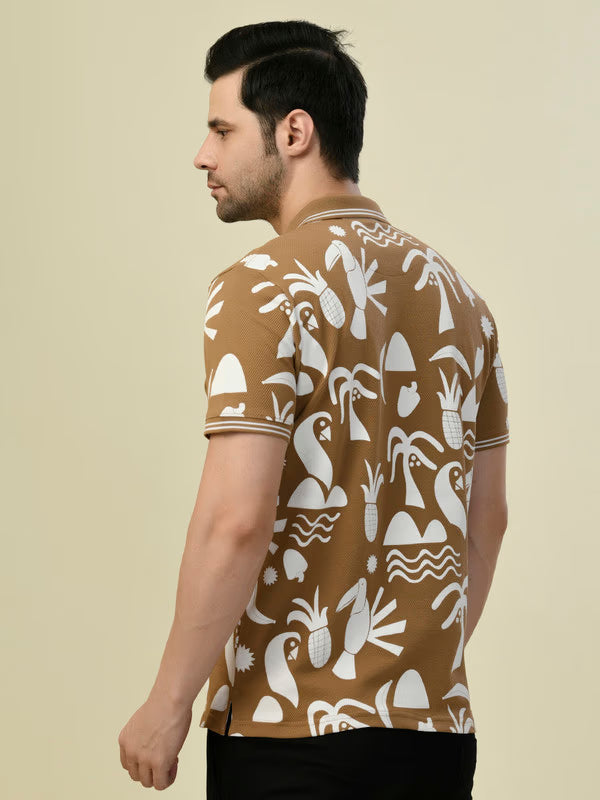 Albion Premium Cyan D.Brown Men T-Shirt