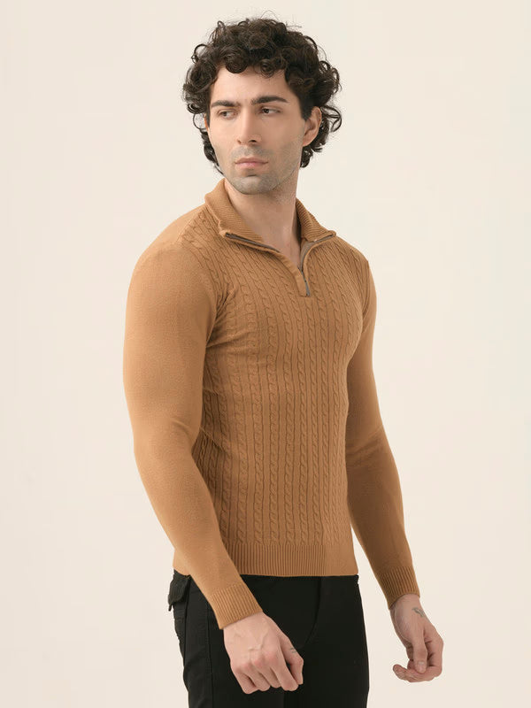 Albion Men’s Classic Fit Pullover – Durable, Stylish, and Comfortable_Brown