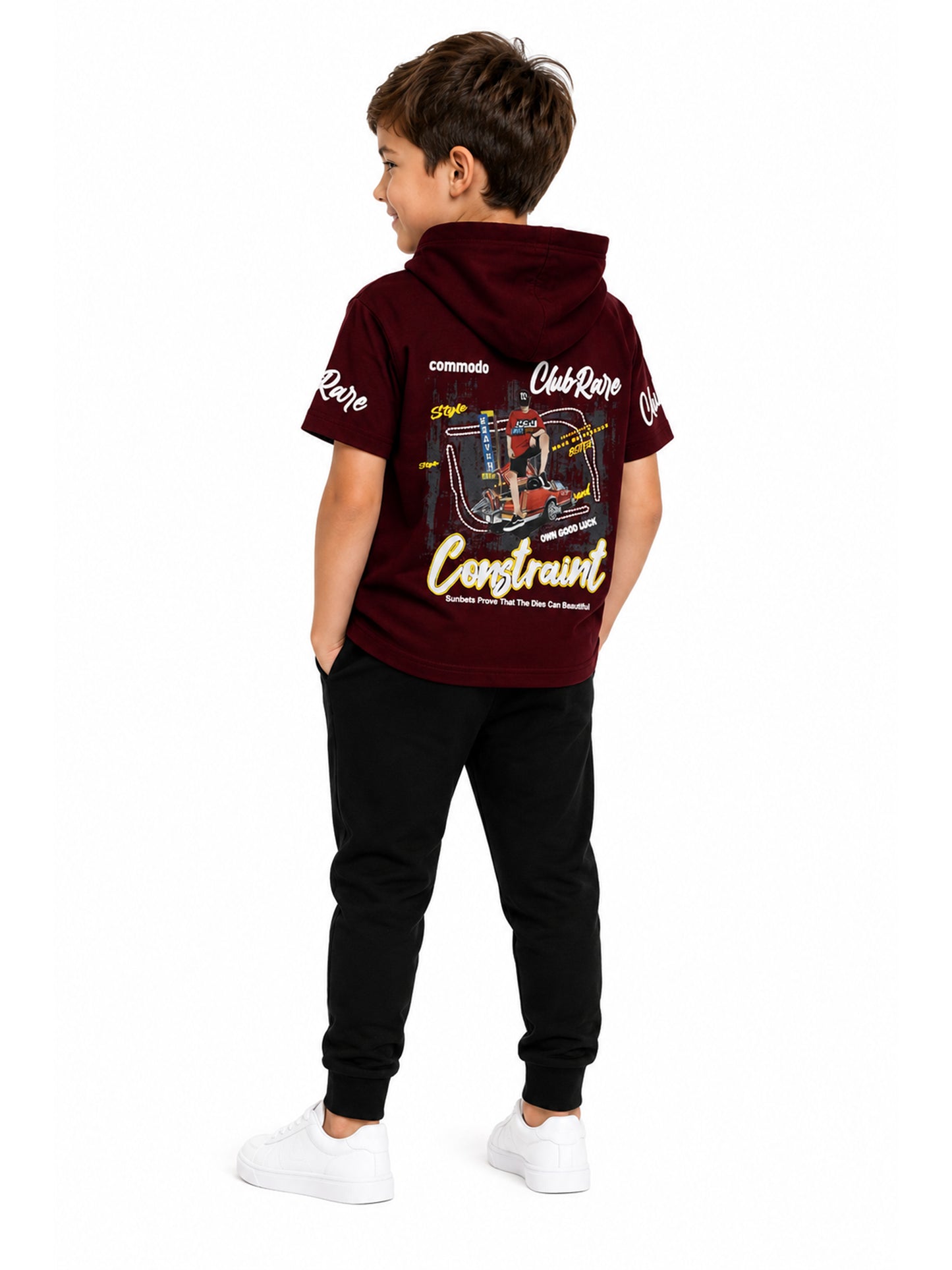 Albion Fashionable Boys Hooded Cotton T-Shirt