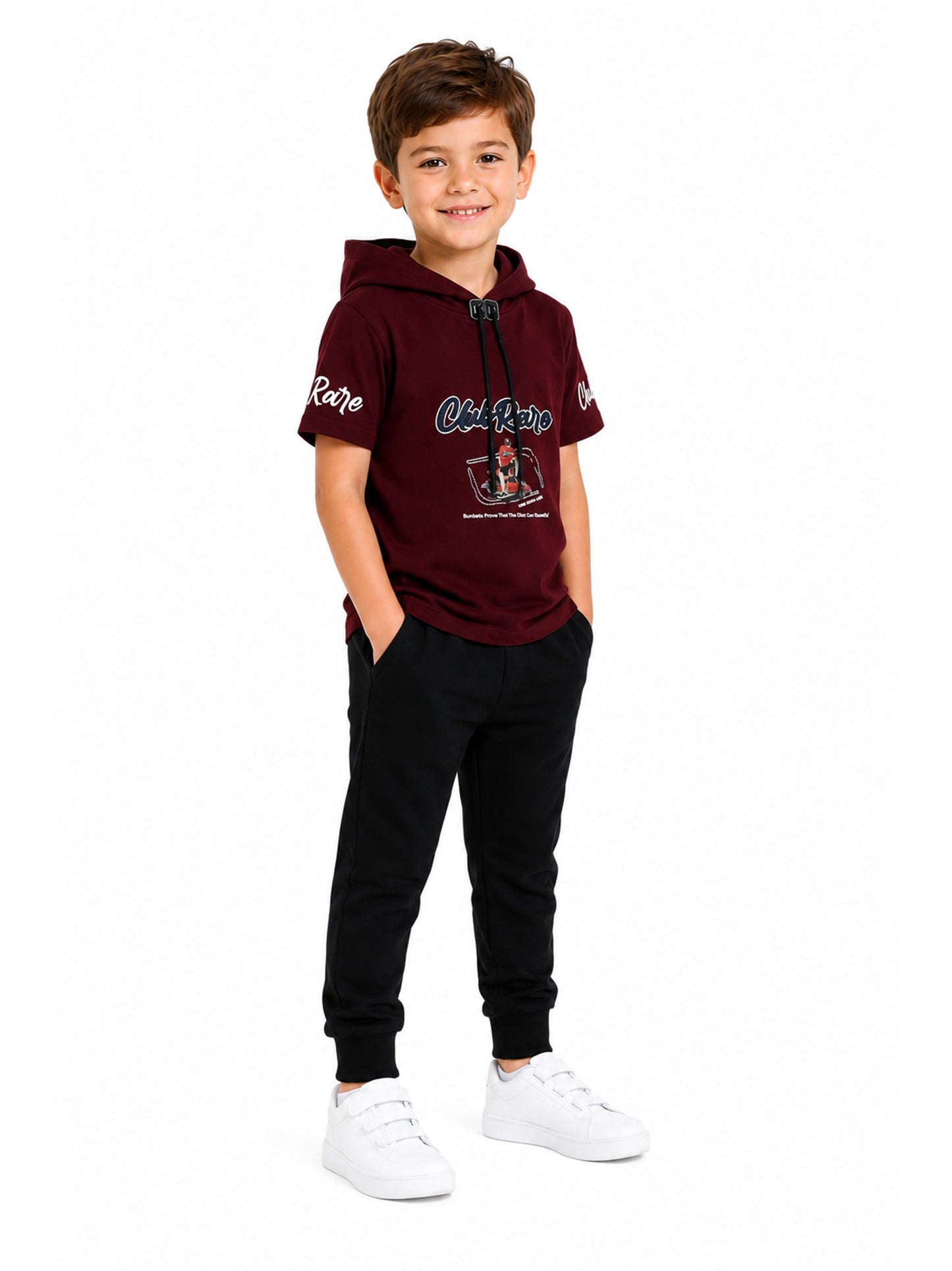 Albion Fashionable Boys Hooded Cotton T-Shirt