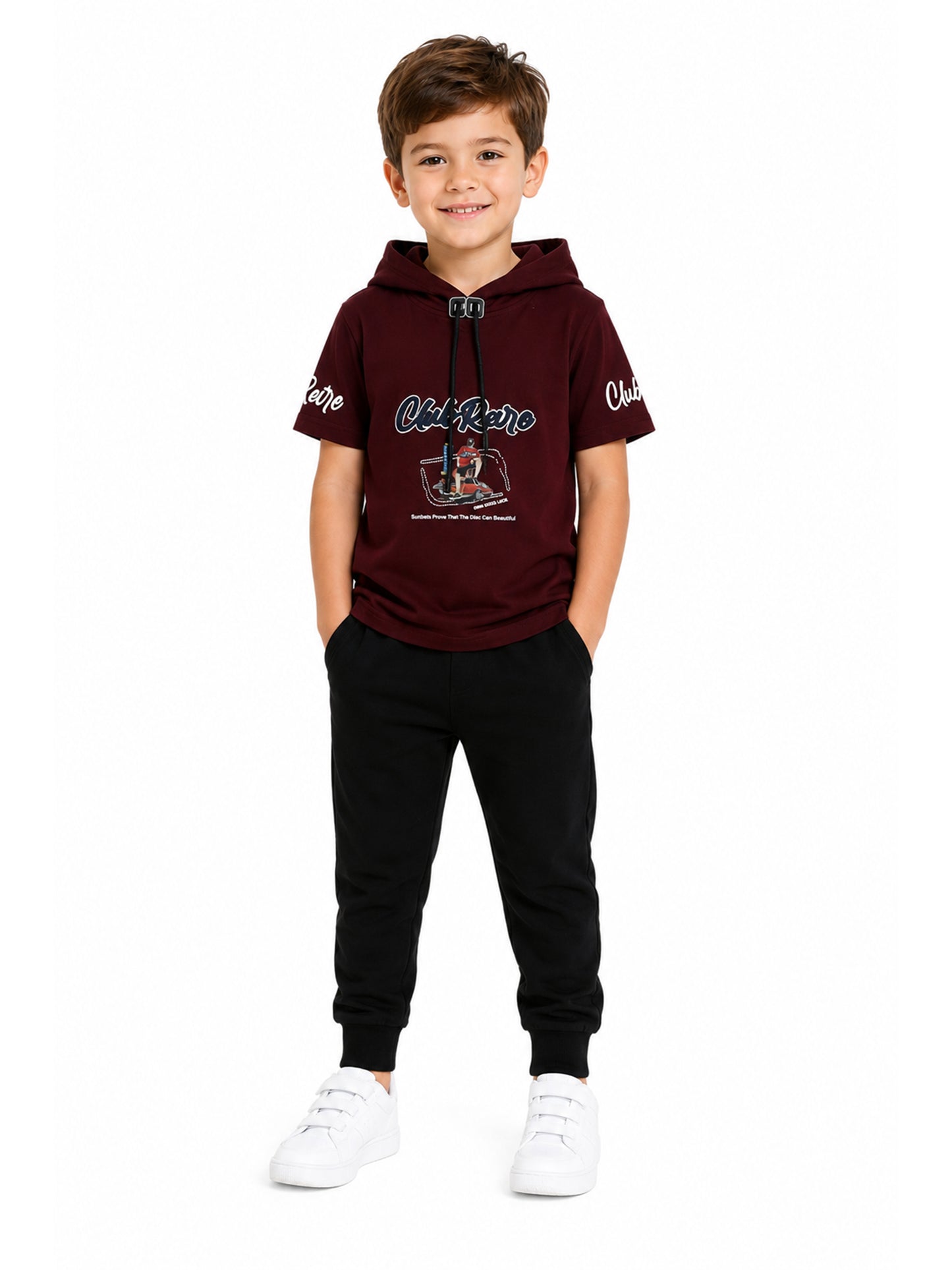 Albion Fashionable Boys Hooded Cotton T-Shirt