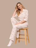 Albion Beige Embroidered Co-Ord Set for Women | Premium Shirt & Pant Set | Elegant Designer Outfit