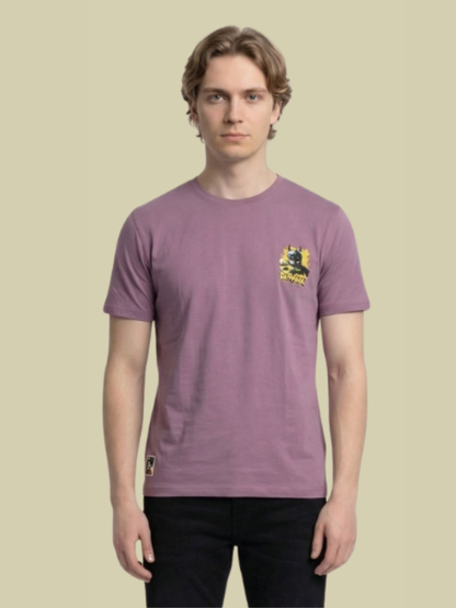 Albion Men’s Premium Graphic Print Casual T-Shirt – Stylish Mauve Streetwear
