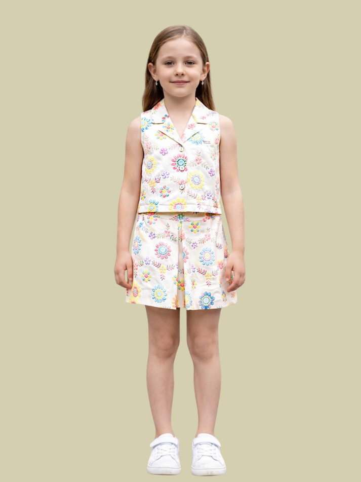 Albion Tiny Baby Girls Floral Printed Top & Skirt Co-Ord Set