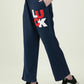 Albion Premium Ladies Cyan Navy Lowers Stylish Comfortable Track Pants
