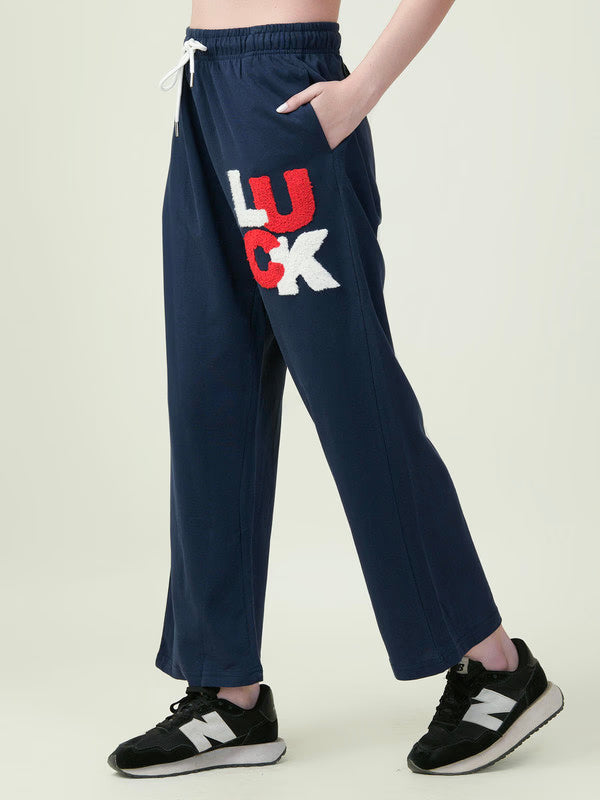Albion Premium Ladies Cyan Navy Lowers Stylish Comfortable Track Pants
