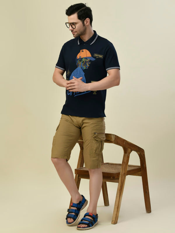 Albion Premium Cyan Navy Mens T-Shirt