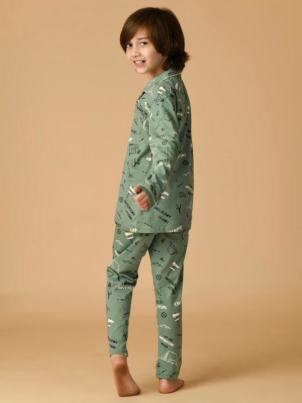 Albion Premium Boys Green Night Suit