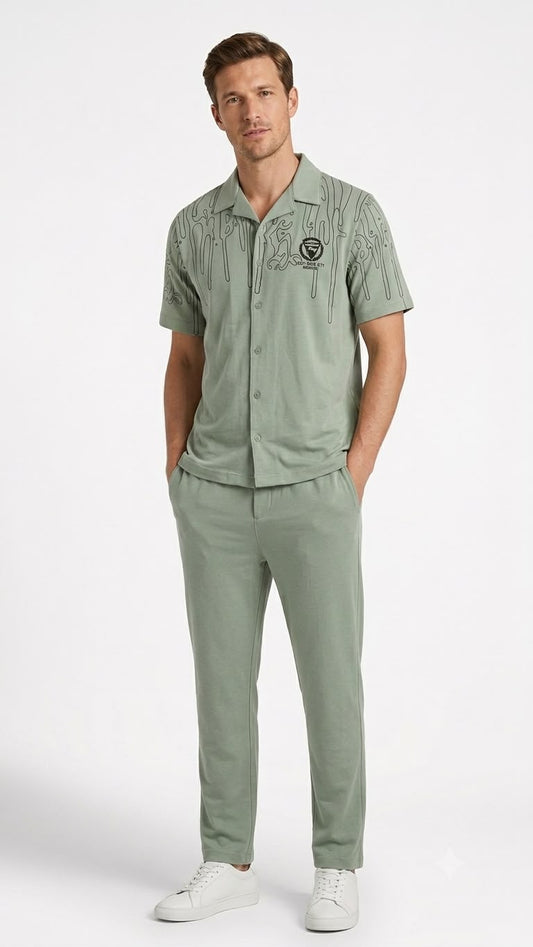 Albion Men's Premium Co-Ord Set | Stylish Shirt & Pants Outfit