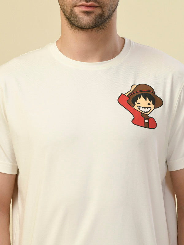 Albion Premium Cyan White Men T-Shirt