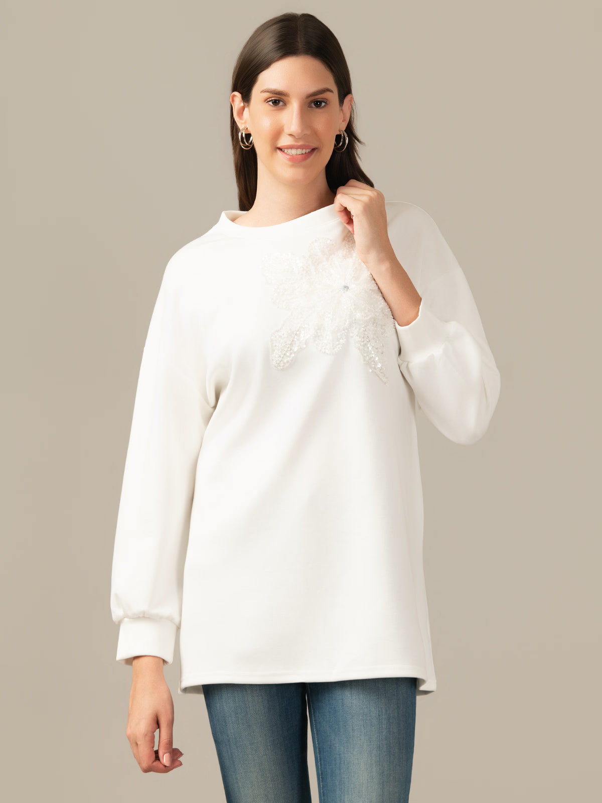 ALBION PREMIUM LADIES WHITE  WINTER TOP
