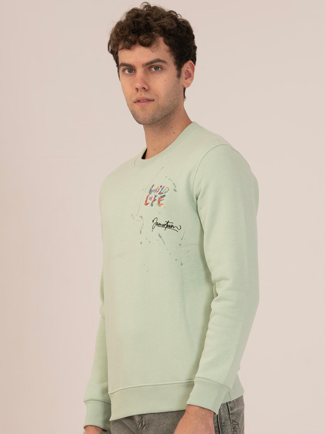 Albion Winter Men’s Trendy Regular-Fit L.Green  Sweatshirt