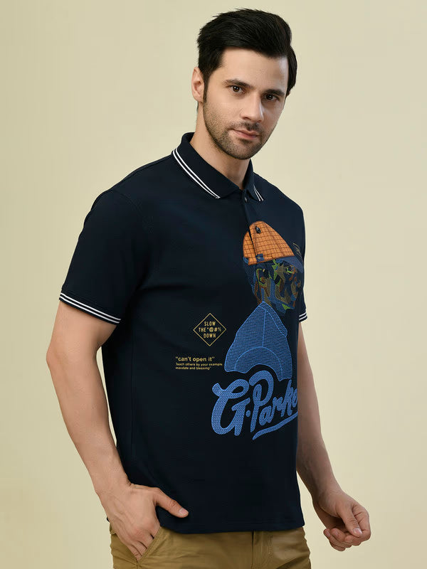 Albion Premium Cyan Navy Mens T-Shirt
