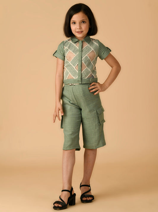 Albion Premium Girls Green Skirt Top
