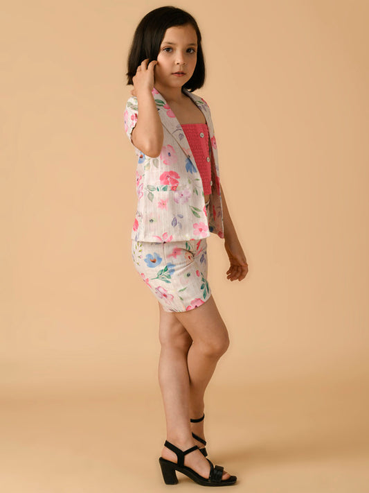 Albion Premium Girls Pink Skirt Top