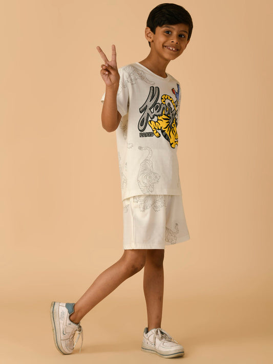 Albion Premium Boys White Co-ord set