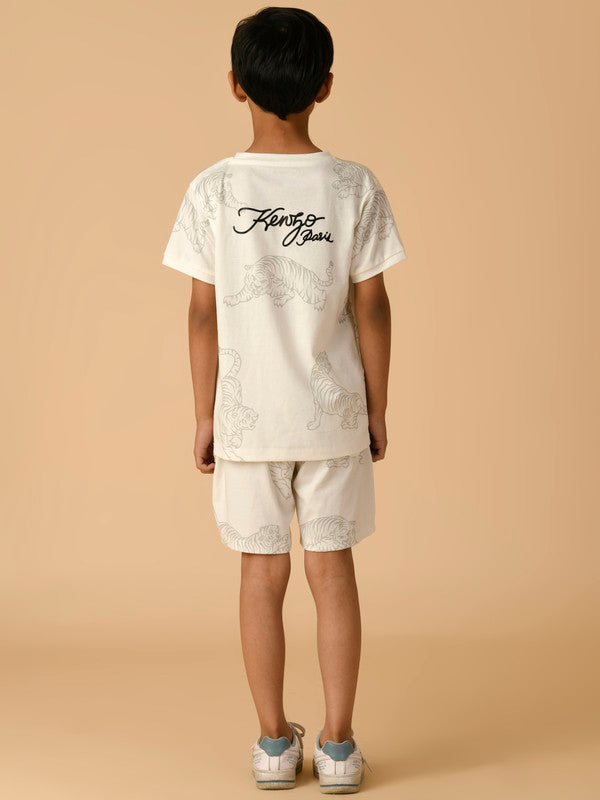 Albion Premium Boys White Co-ord set