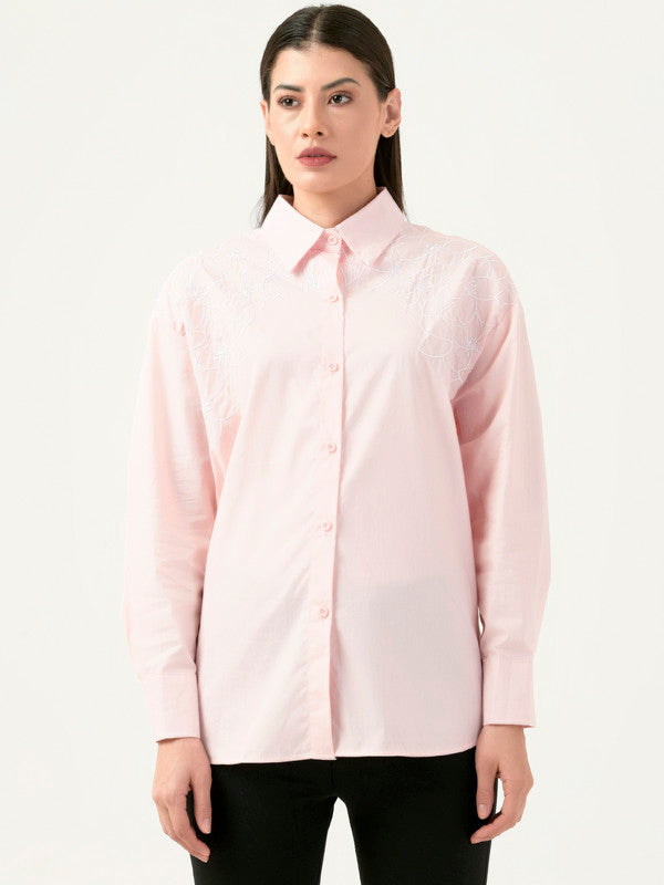 Albion Women Smart Premium Peach Casual Shirt