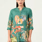 Albion Women Smart Premium Seagreen Blouson Top