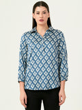 Albion Women Smart Premium Ink Blue Casual Shirt