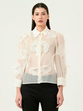 Albion Women Smart Premium Cream Blouson Top