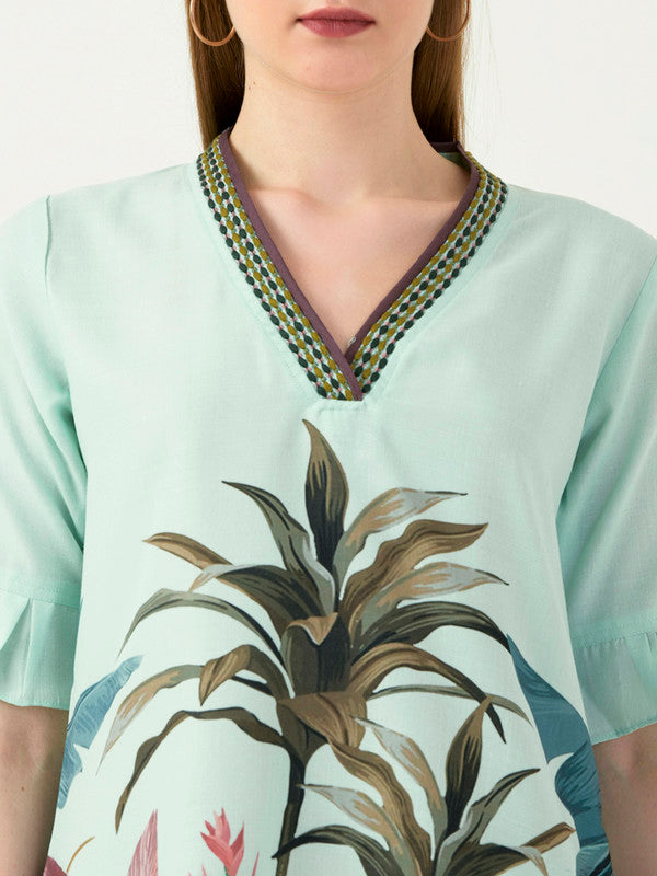 Albion Women Smart Premium Sky Green Co-ord set
