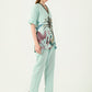 Albion Women Smart Premium Sky Green Co-ord set