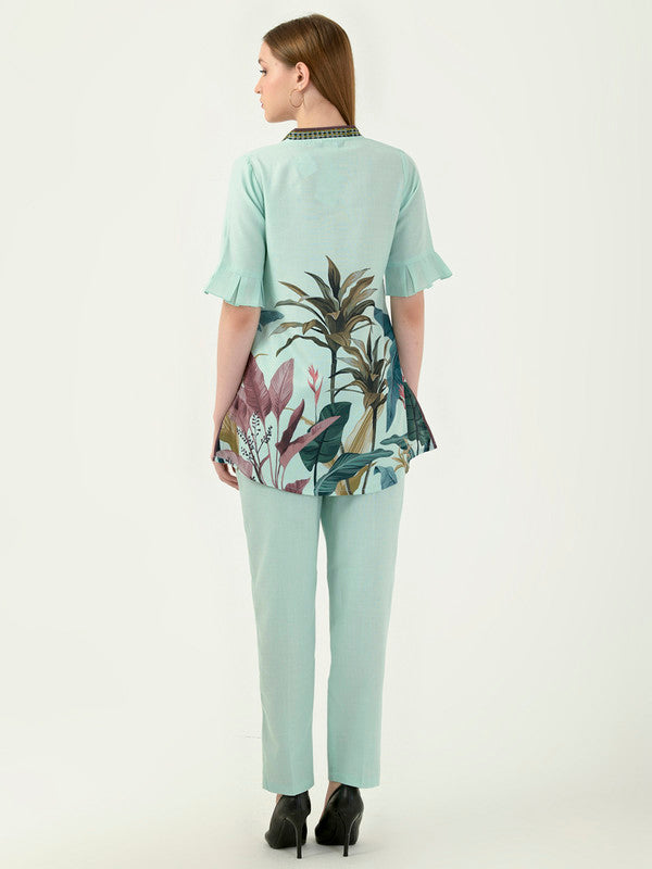 Albion Women Smart Premium Sky Green Co-ord set