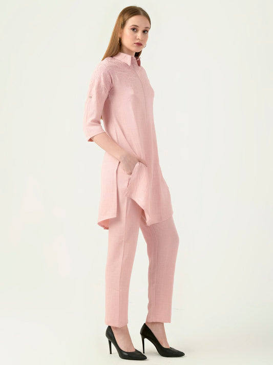 Albion Women Smart Premium Peach Co-ord set