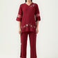 Albion Women Smart Premium Mehroon Co-ord set