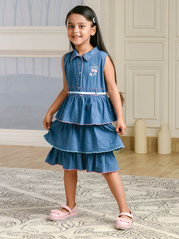 Albion Premium Girls Tiny Toon Light Blue Frock