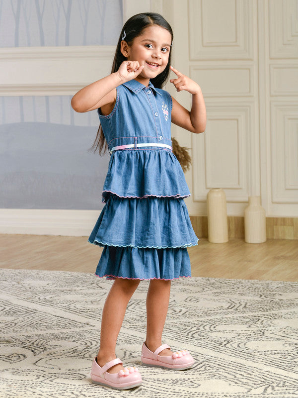 Albion Premium Girls Tiny Toon Light Blue Frock
