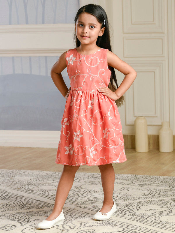 Albion Premium Girls Jilax Peach Frock