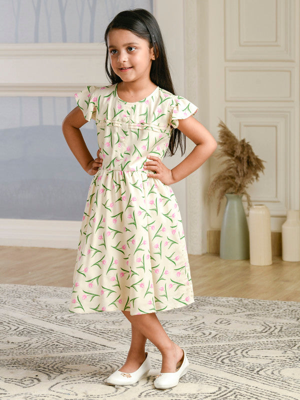 Albion Premium Girls Archana Peach Frock