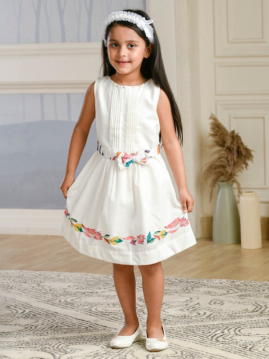 Albion Premium Girls Napoleon White Frock