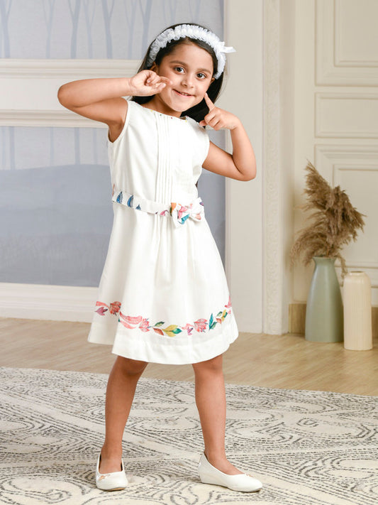 Albion Premium Girls Napoleon White Frock