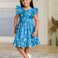 Albion Premium Girls Archana Blue Frock