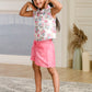 Albion Premium Girls Set Lemon Mint Pink Skirt Top