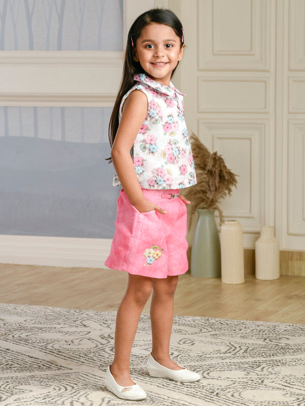 Albion Premium Girls Set Lemon Mint Pink Skirt Top