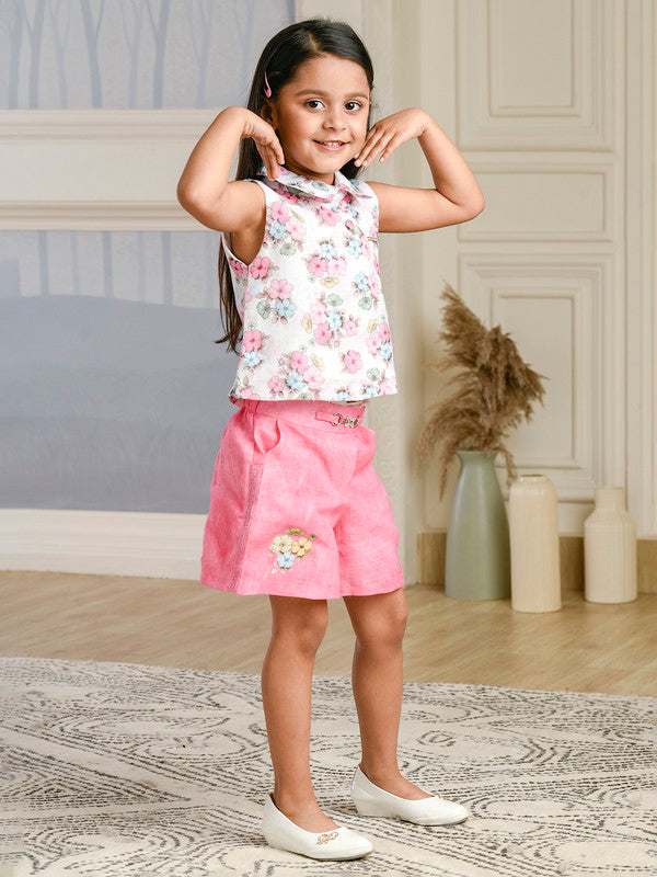 Albion Premium Girls Set Lemon Mint Pink Skirt Top