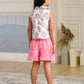 Albion Premium Girls Set Lemon Mint Pink Skirt Top