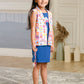 Albion Premium Girls Pure Pink B- Dark Blue Frock