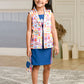 Albion Premium Girls Pure Pink B- Dark Blue Frock