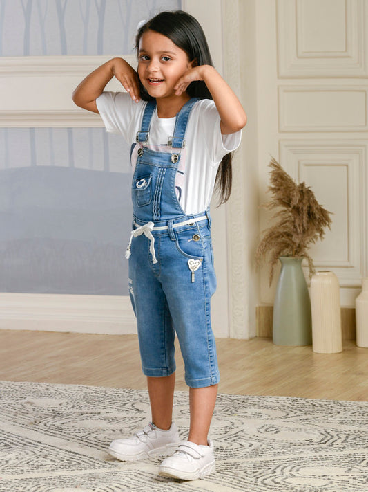 Albion Premium Girls Monday Closed Ice Dungarees