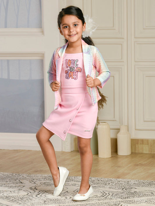Albion Premium Girls Set Pure Pink A-Pink Skirt Top