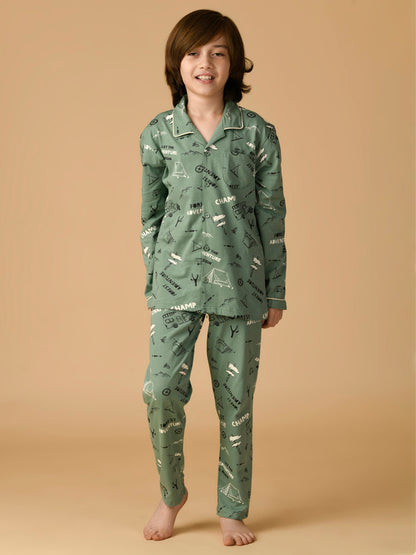 Albion Premium Boys Green Night Suit