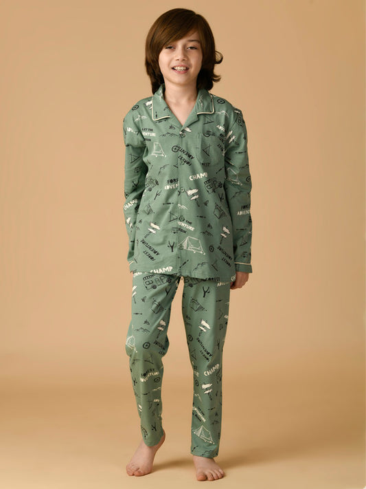 Albion Premium Boys Green Night Suit